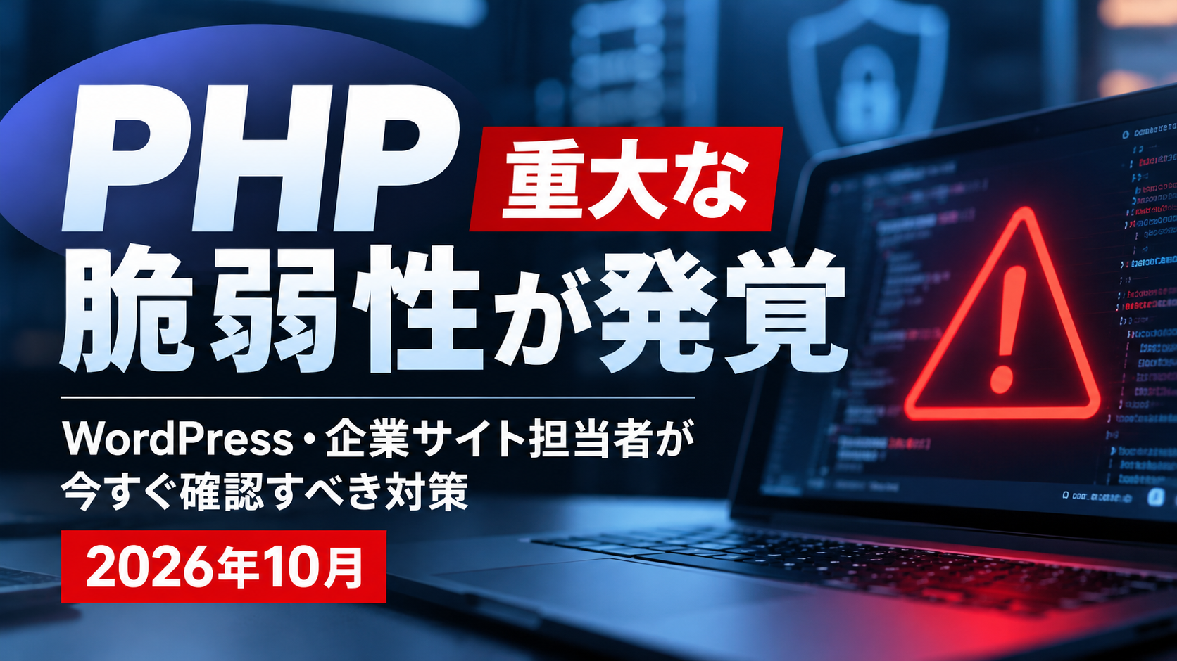 PHPに重大な脆弱性2件|WordPress・企業サイト担当者が今すぐ確認すべき対策【2026年10月】